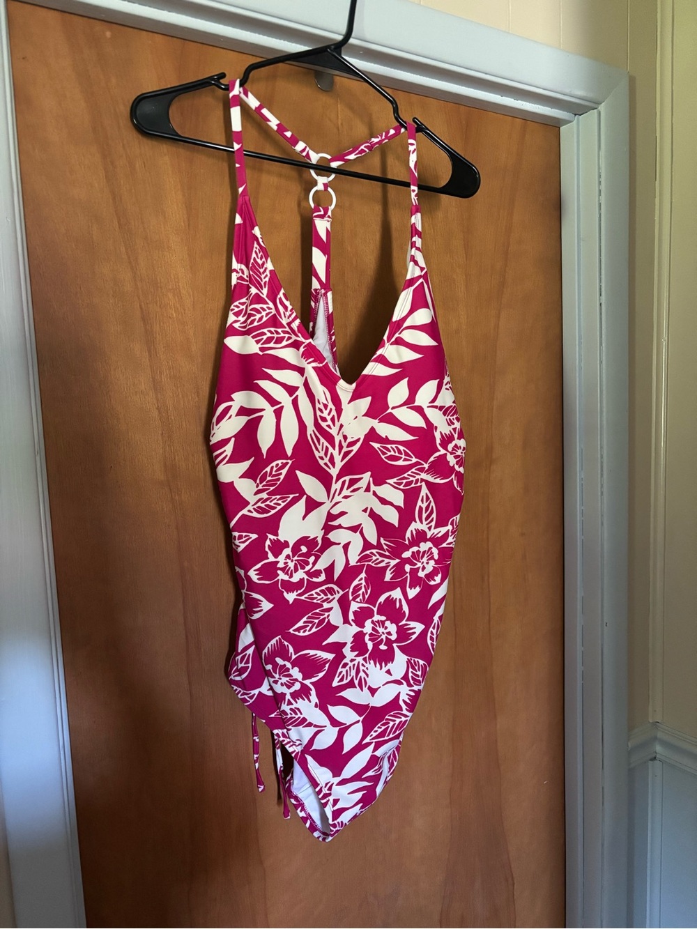 Kensie Pink and White Floral One-Piece Swimsuit